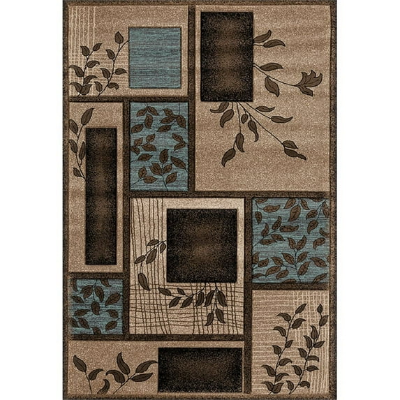 MDA Home Glamour Brown/Gray/Blue Polypropylene Area Rug - 5'2" X 7'5"