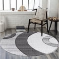 thumbnail image 1 of MDA Home Glamour Gray/Black/White Polypropylene Area Rug - 8'1" Round, 1 of 5