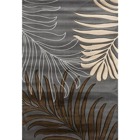 MDA Home Glamour Transitional Gray/Brown Polypropylene Area Rug - 3'9" x 5'9"