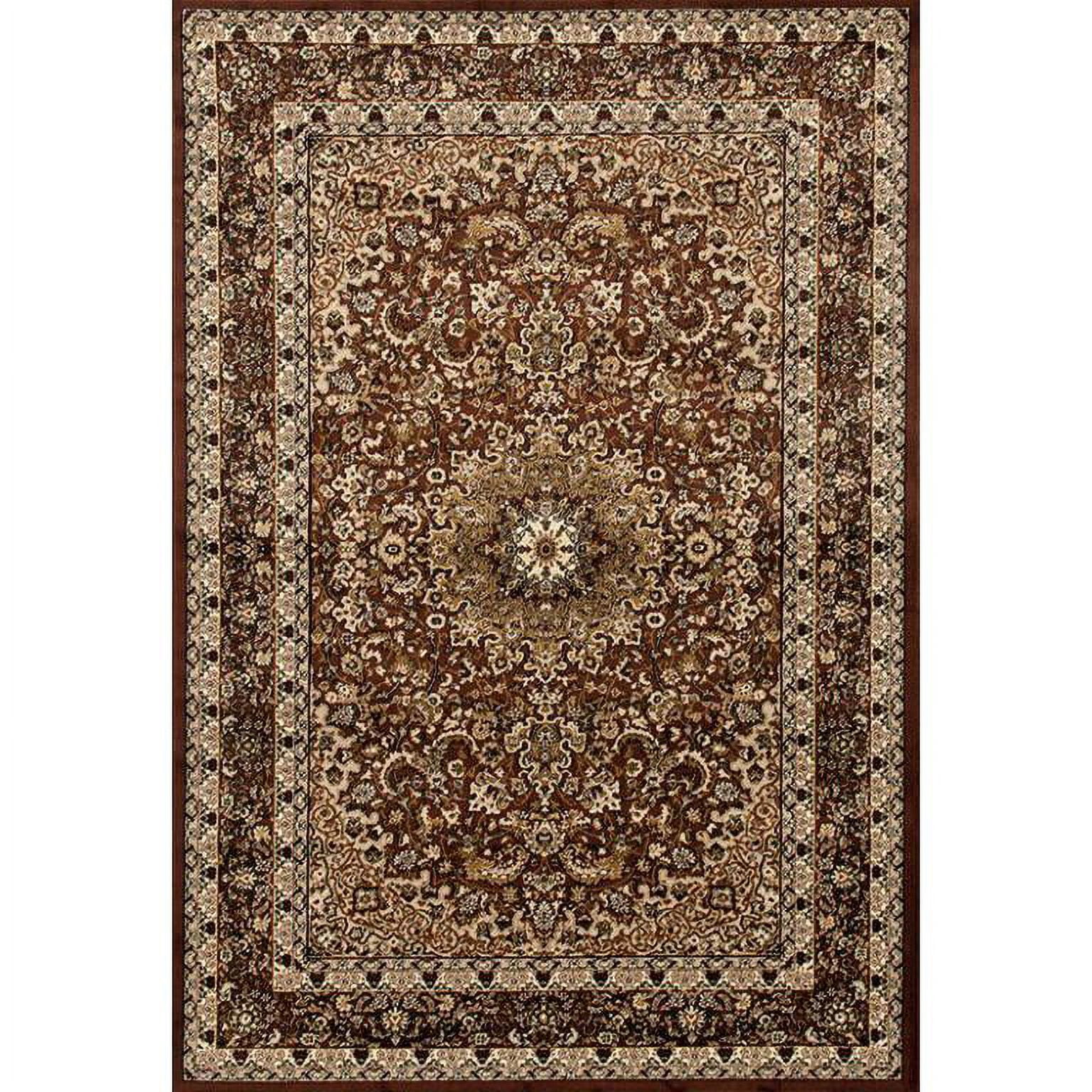Polyprop Traditional Rug MDA Home Hollywood Brown Traditional Polypropylene Area Rug - 3'9