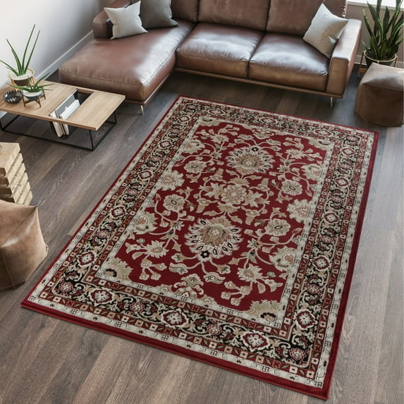 MDA Home Hollywood Red Traditional Polypropylene Area Rug - 8'1" x 10'5"