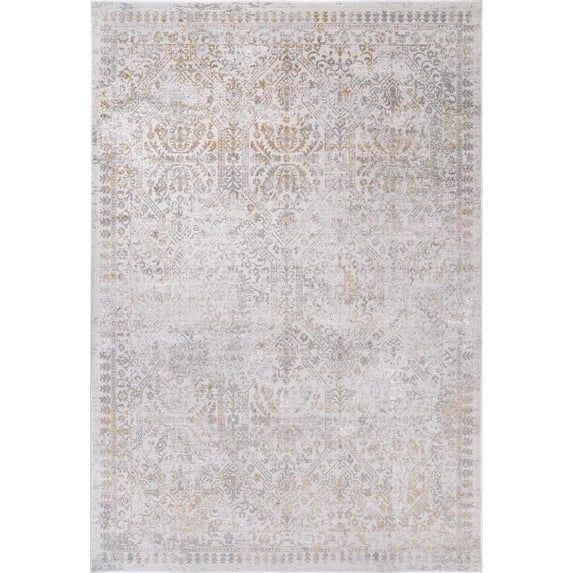 MDA Home Hypnos Collection Beige/Camel Medallion Area Rug - 7'11" x 10'6"