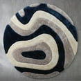 thumbnail image 1 of MDA Home Mateos Shag Gray/White/Navy Blue Polyester Area Rug - 7' X 7' Round, 1 of 5