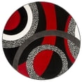 thumbnail image 1 of MDA Home Orelsi Black/Red Contemporary Polypropylene Area Rug - 5'2" x 5'2", 1 of 2