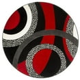 thumbnail image 1 of MDA Home Orelsi Black/Red Contemporary Polypropylene Area Rug - 8'1" x 8'1", 1 of 4