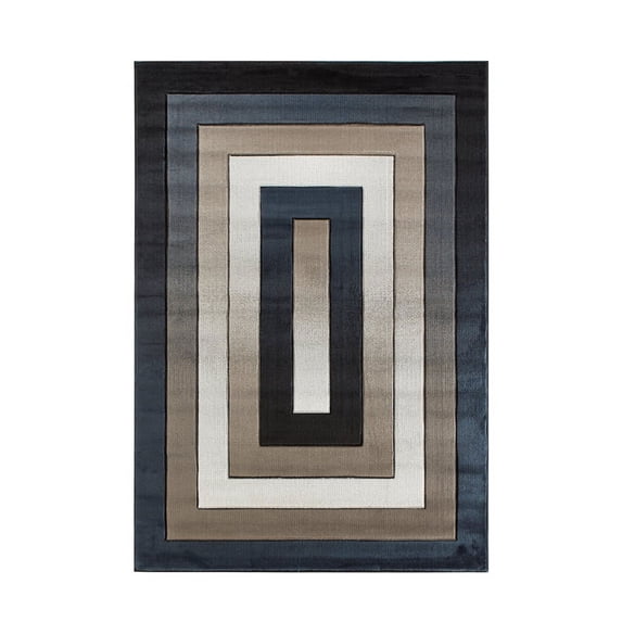 MDA Home Orelsi Blue/Gray/Brown Polypropylene Area Rug - 8'1" x 10'5"