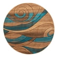 thumbnail image 1 of MDA Home Orelsi Brown/Blue Polypropylene Area Rug - 5'2" Round, 1 of 2
