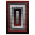 thumbnail image 1 of MDA Home Orelsi Burgundy/Gray Contemporary Polypropylene Area Rug - 3'9" x 5'9", 1 of 4