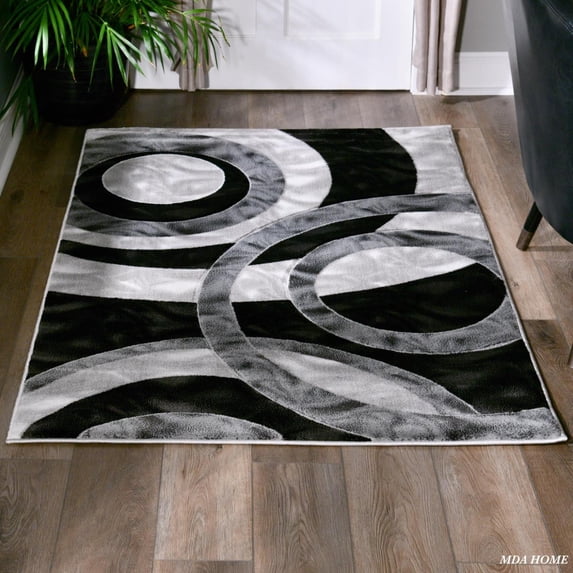 MDA Home Orelsi Gray Contemporary Polypropylene Area Rug - 3'9" x 5'9"