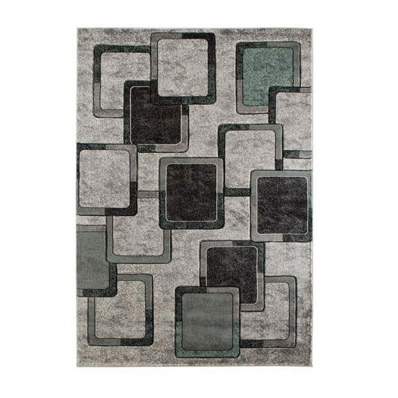MDA Home Orelsi Gray Contemporary Polypropylene Area Rug - 6'9" x 9'6"