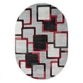thumbnail image 1 of MDA Home Orelsi Gray/Red/Black Polypropylene Area Rug - 5'2" X 7'5" Oval, 1 of 2