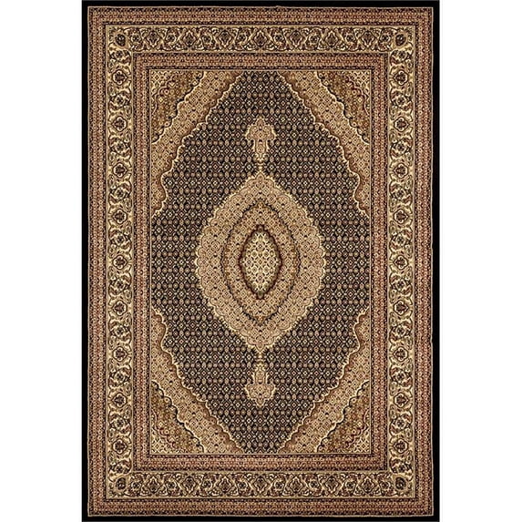 MDA Home Persian Black/Red Traditional Polypropylene Area Rug - 2'1" x 3'3"