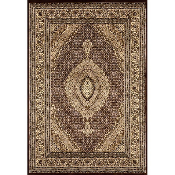 MDA Home Persian Brown/Cream Traditional Polypropylene Area Rug - 8'1" x 10'5"