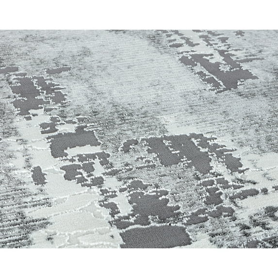 MDA Home Petra Gray Contemporary Polypropylene Area Rug - 2'8" x 8'1"