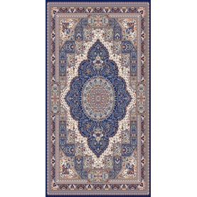 MDA Home Prime Navy Blue/Multi-Color Polyester Area Rug - 5'2" x 7'5"