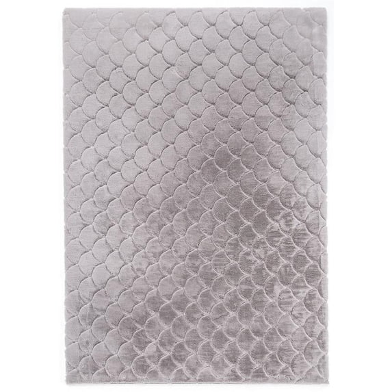 MDA Home Rabbit Gray Faux Rabbit Fur Area Rug - 5' x 7'