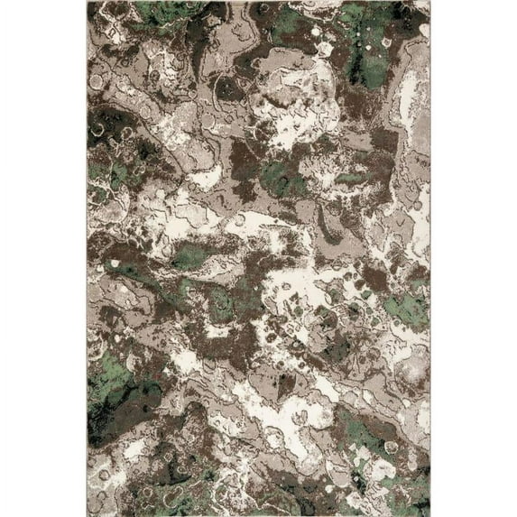 MDA Home Rhodes 5'2''x7'5'' Abstract Area Rug in White/Green