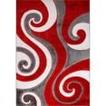 thumbnail image 1 of MDA Home Santorini Red/Gray Shag Polyester Area Rug - 8' x 10', 1 of 4