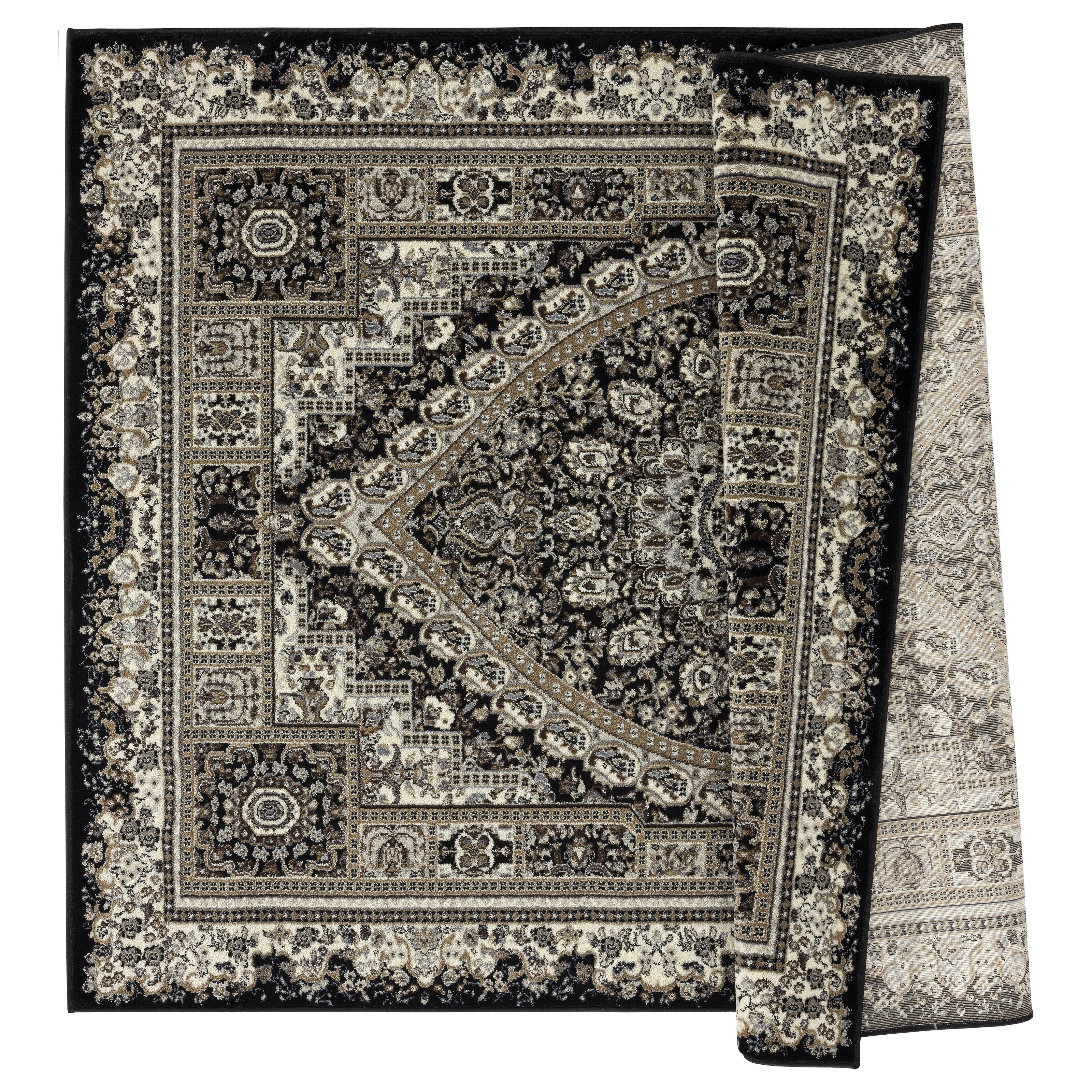 Polyprop Traditional Rug MDA Home Vaso Black Traditional Polypropylene Area Rug - 2'8'' X 8'1 ...