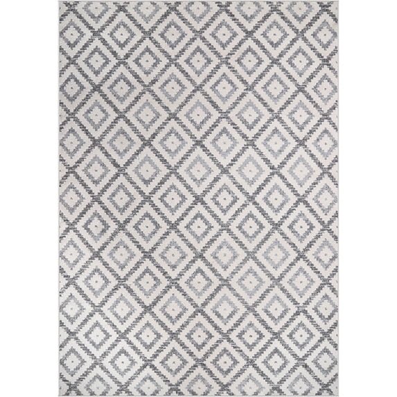 MDA Home Venice Gray/Cream Polypropylene Area Rug - 7'10'' x 10'10''