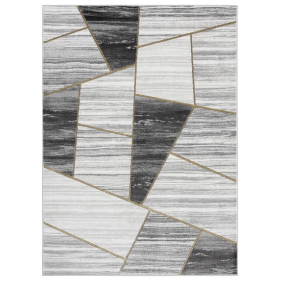 Brooklyn Collection Gray And Dark Gray 2'4" X 7'10" Runner Rugs BK0128