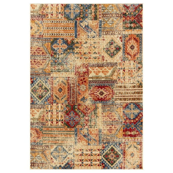MDA Home Heriz Abstract Southwestern Multi-color Area Rug - 5'3" x 7'6.5"