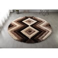 thumbnail image 1 of MDA Home Mateos Shag Brown/Cream/Black Polyester Area Rug - 7' X 7' Round, 1 of 5