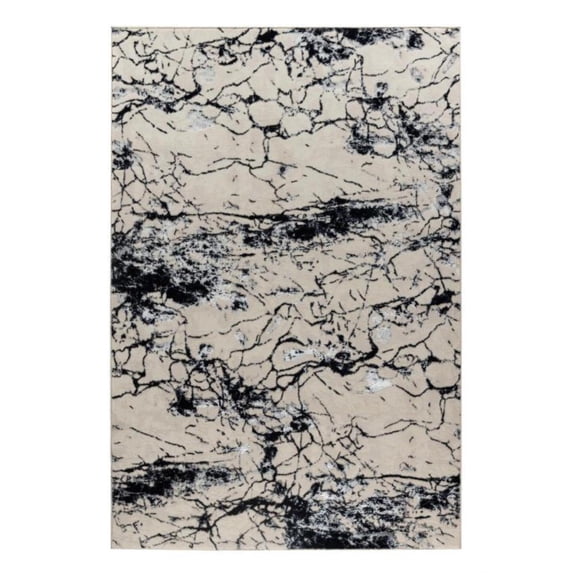 Maz Collection Polyester Beige And Navy 3'9" X 5'9" Area Rugs MZ0346