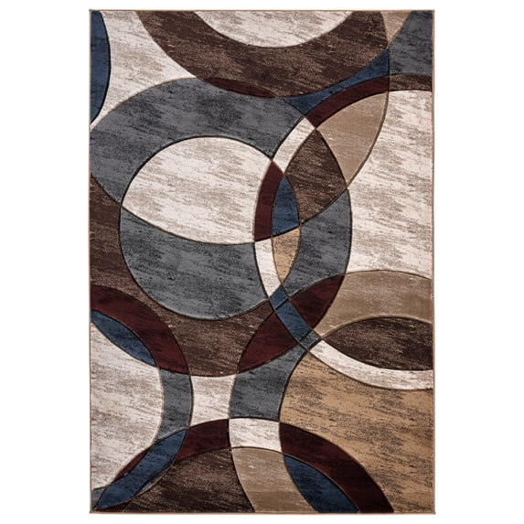 MDA Rug Imports Orelsi Brown/Grey Polyester Area Rug 5'2'' Round 5' Round Round