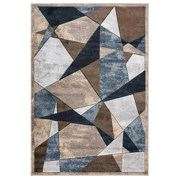 MDA Home Orelsi Brown/Gray Contemporary Polypropylene Area Rug - 8'1" x 10'5"