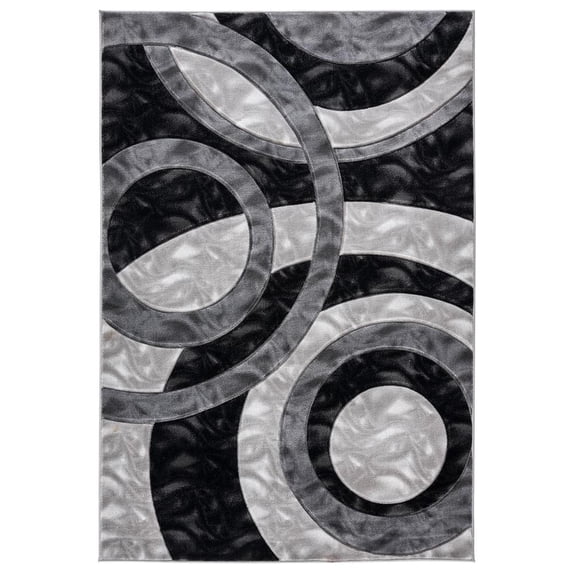 MDA Home Orelsi Gray Contemporary Polypropylene Area Rug - 5'2" x 7'5"