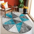 thumbnail image 1 of MDA Home Orelsi Gray/Blue Polypropylene Area Rug - 5'2" X 7'5" Oval, 1 of 5