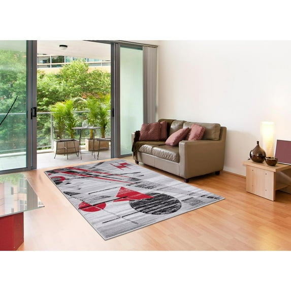 MDA Rug Imports Orelsi Collection Abstract Area Rug Brown/Beige 2'8'' X 11'10'' Abstract, Geometric 12' Runner Indoor Red Runner Transitional, Modern