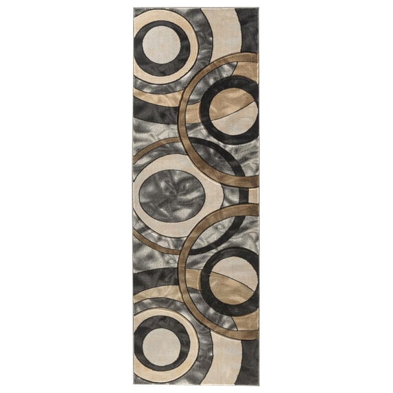 MDA Home Orelsi Gray/Multi-Color Polypropylene Area Rug - 2'8" X 11'10" Runner