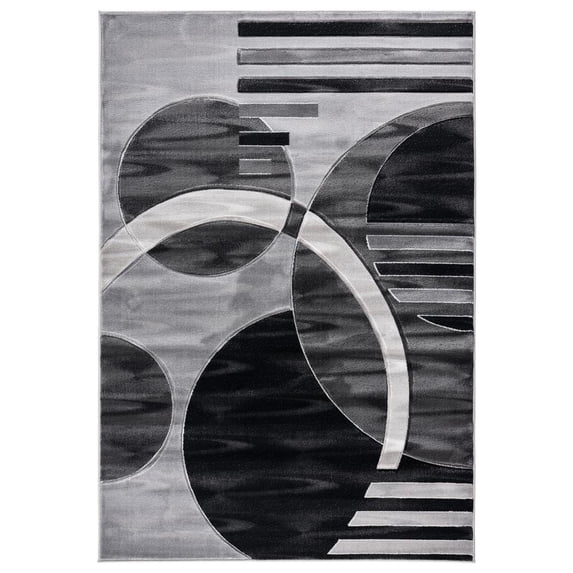 MDA Home Orelsi Gray Contemporary Polypropylene Area Rug - 3'9" x 5'9"