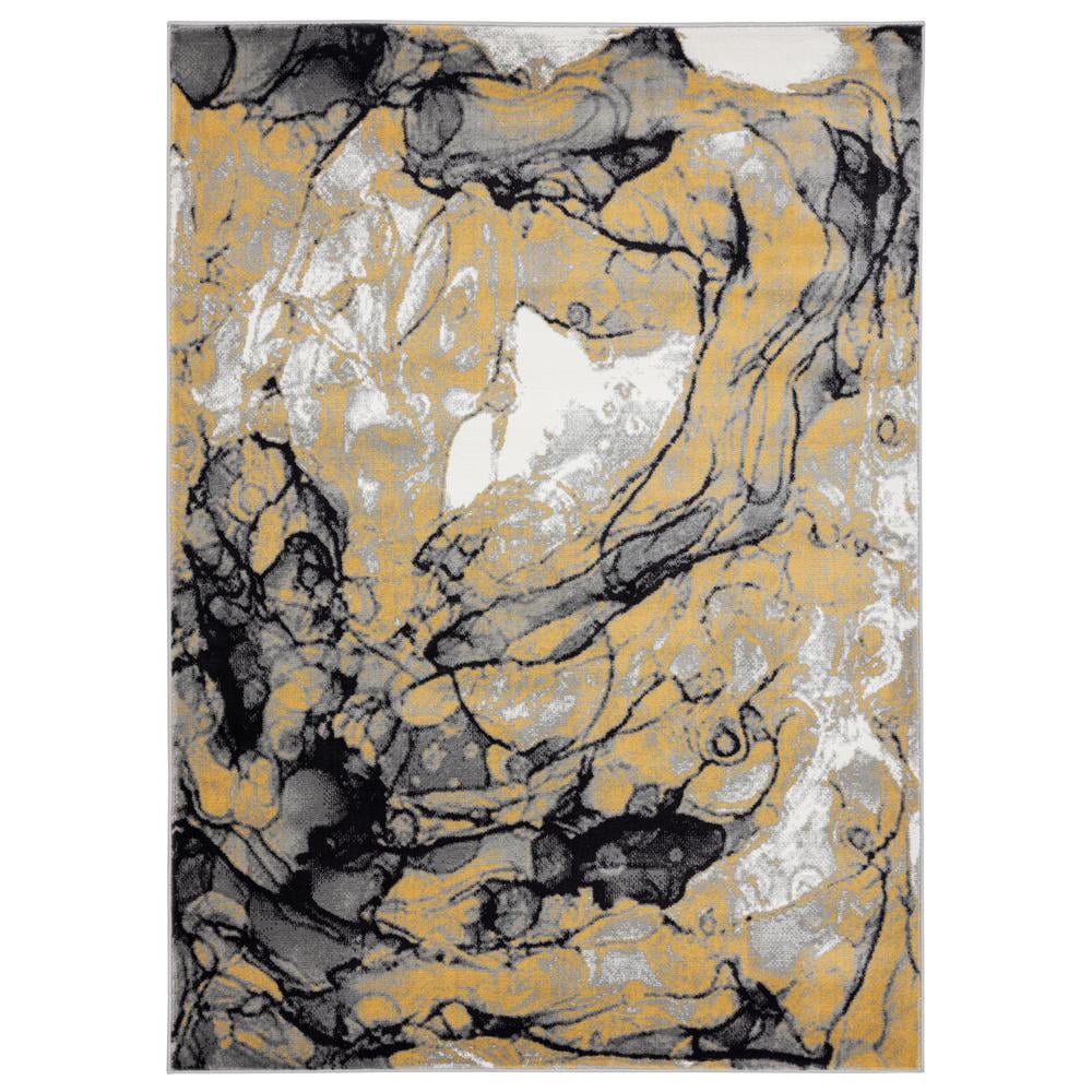 Sm Homes Rug MDA Home Samos Yellow/Gray Contemporary Polypropylene Area Rug - 7'9