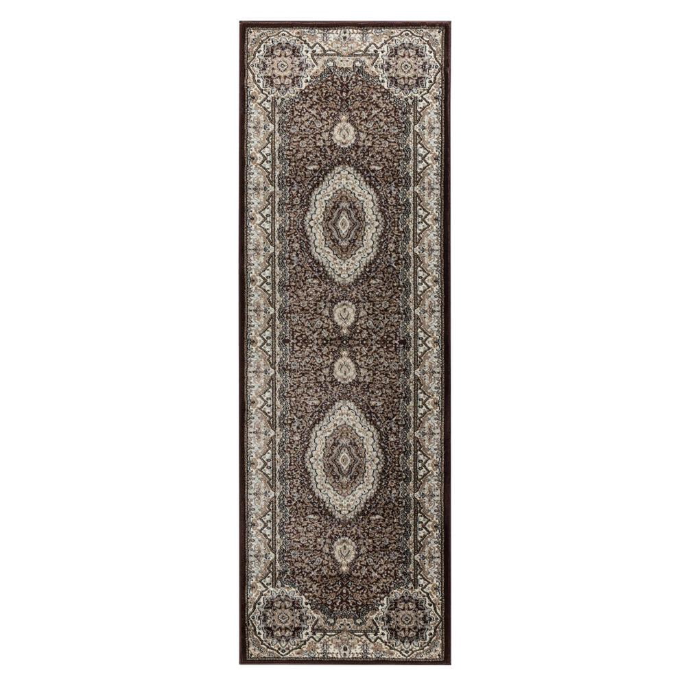 Polyprop Traditional Rug MDA Home Tabriz Brown Traditional Polypropylene Area Rug - 2'8'' X 8'1 ...