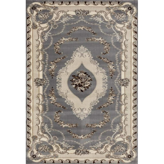 MDA Home Tabriz Gray Traditional Polypropylene Area Rug - 9'6'' x 13'10''