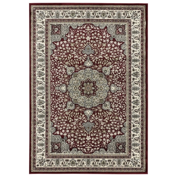 MDA Rugs Imports Vaso Collection Red/Cream Traditional Polypropylene Area Rug 9'6" X 13'10" 10' x 14'