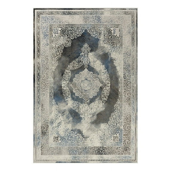 MDA Home Volos Collection Cream & Medium Gray Medallion Area Rug - 5'2" x 7'5"