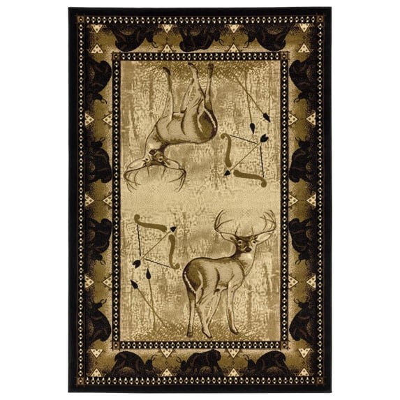 MDA Home Wild Life Brown Polypropylene Area Rug - 3'9'' x 5'9''