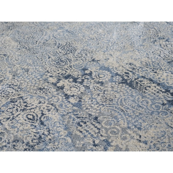 MDA Rug Imports Angel Collection Faded Abstract Area Rug Blue/Cream 5' X 7' 5' x 8' Indoor Rectangle