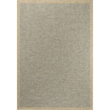 MDA Rug Imports Arianna Collection Jute/Blue Indoor/Outdoor Casual Area Rug 7'8'' X 10'8''