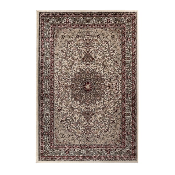 MDA Rug Imports Hollywood Collection Floral Area Rug Ivory 8'7'' X 11'11'' Oriental, Medallion, Border 9' x 12' Red, Gold, Green Rectangle