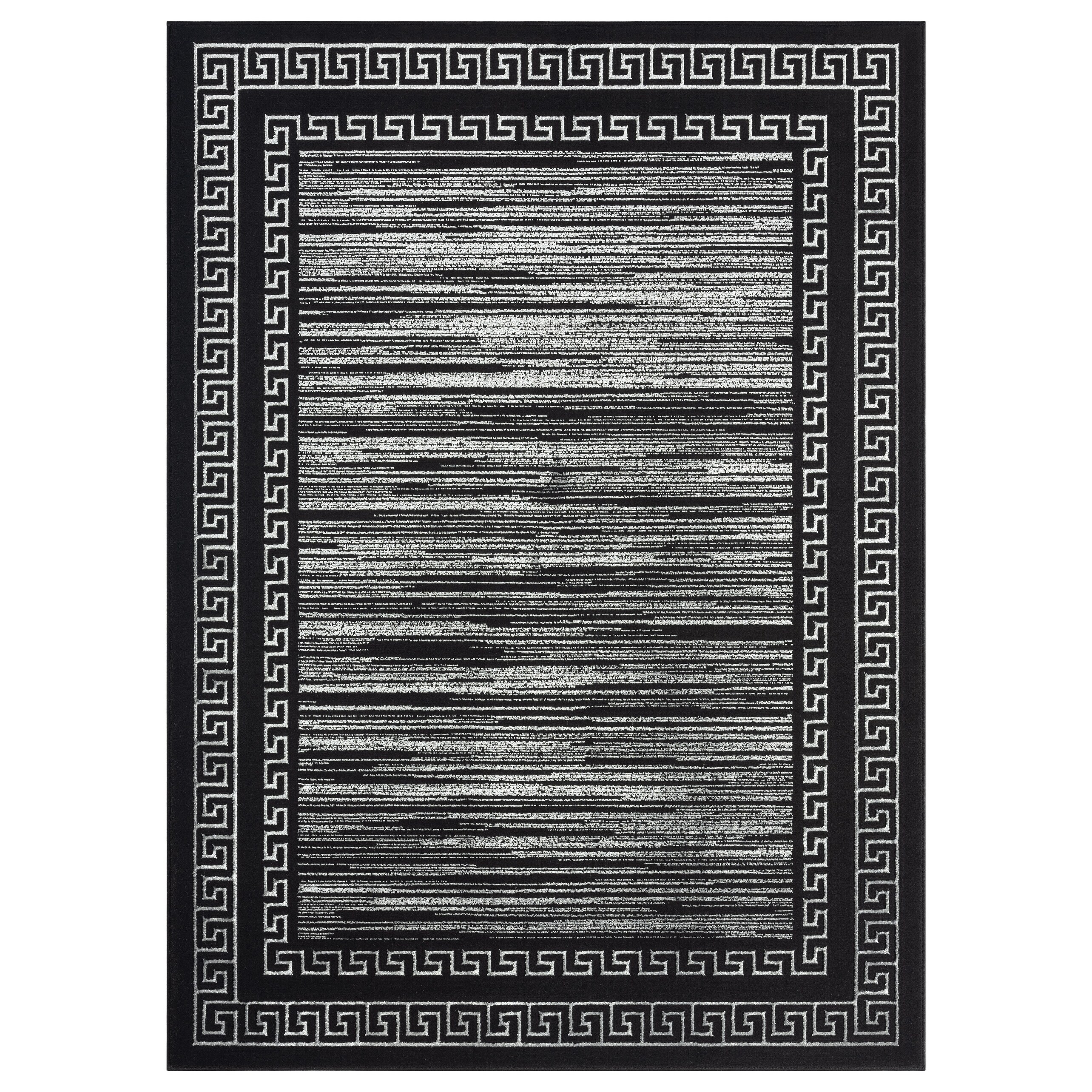 MDA Rug Imports Ksamil Collection Abstract Border Area Rug 3'8" x 5'7