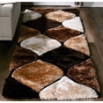 thumbnail image 1 of MDA Rug Imports Mateos Shag Collection Area Rug Brown 2'3'' X 8' Trellis, Geometric 8' Runner Ivory, Beige Rectangle, 1 of 5