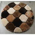 thumbnail image 1 of MDA Rug Imports Mateos Shag Collection Area Rug Brown 7' Round Trellis, Geometric 6' Round Ivory, Beige Round, 1 of 5