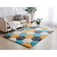 thumbnail image 1 of MDA Rug Imports Mateos Shag Collection Blue/Gold Abstract Area Rug 3'5'' X 5'5'' 4' x 6' Rectangle, 1 of 4