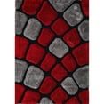 thumbnail image 1 of MDA Rug Imports Mateos Shag Collection Stone Area Rug Red/Grey 3'5'' X 5'5'' 4' x 6' Indoor Black Rectangle, 1 of 5