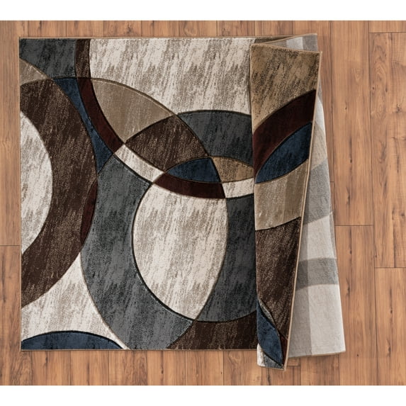 MDA Rug Imports Orelsi Brown/Grey Polyester Area Rug 9'6'' X 13'10'' 10' x 14' Rectangle